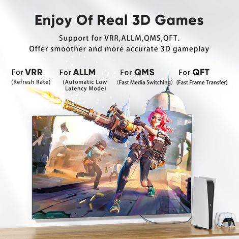 Ailkin HDMI Cable with Ethernet| 4K at 60Hz| 18Gbps| Dolby DTS| eARC| 3D| 3M| Black