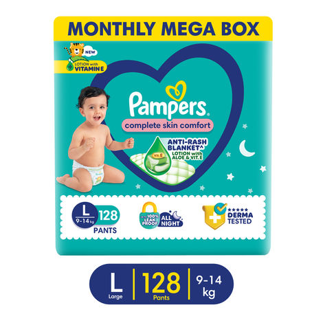 Pampers All Round Protection Baby Diapers | Pant Style | L | 128 pcs