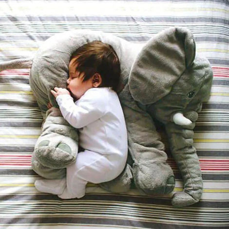 DearJoy Elephant Shaped Baby Pillow - Grey