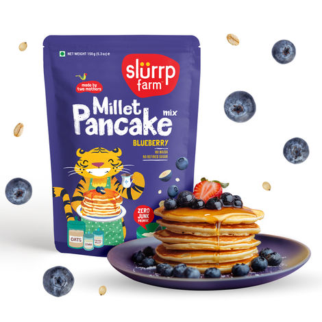 Slurrp Farm Millet Eggless Pancake Mix With Blueberries | No Maida | Healthy Breakfast
