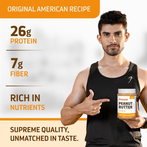 Pintola Classic Peanut Butter Crunchy - Original American Recipe With High Protein Fiber