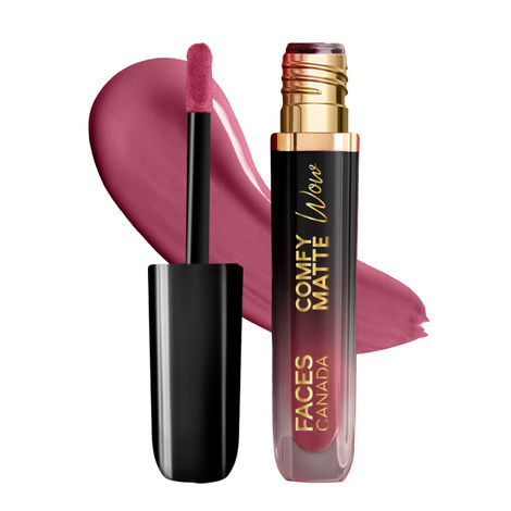 Faces Canada Comfy Matte Wow Liquid Lipstick - Pink Petal 09, One Swipe Application
