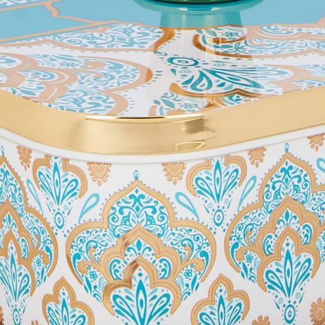 Youbee Dry Fruit Container Tray & Lid Plastic Dry Food Storage Box Gifting Set With 4 Section Blue