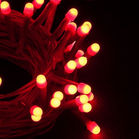 Lexton 36 Feet Long 40 LED Power Pixel Serial String/Fairy Light | Plug Sourced |Pack of 1 Red
