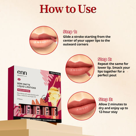 Enn Beauty Semi Matte Liquid Lipsticks | Perfect Nudes