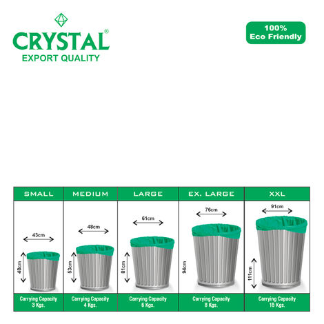 Crystal Medium Green Garbage Bag Roll 19X21