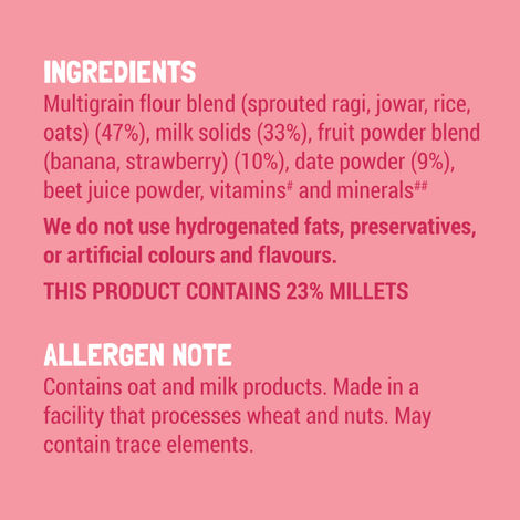 Slurrp Farm Ragi Rice Strawberry Instant Healthy Cereal | Mildly Sweetened With Date Powder