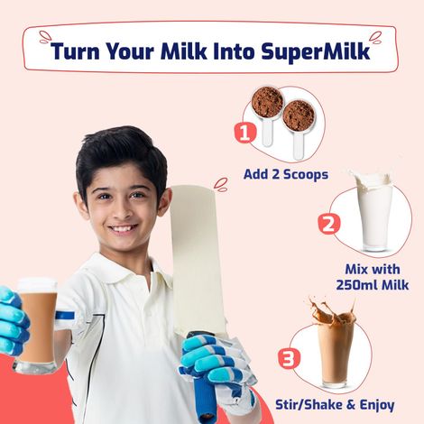 Gritzo Supermilk Height+ (8-12Y Boys), 10G Protein (Double Chocolate) (400g) & Gritzo Supermilk Height+ (13+ Boys), 13G Protein (Double Chocolate) (400g) Combo