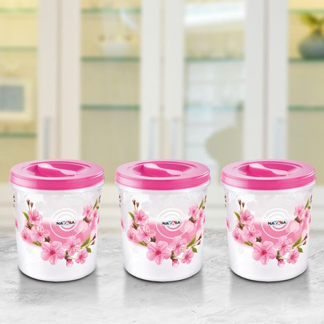 Nayasa Plastic Store-In Set (58,59,60) | 5.2 L, 7.2 L, 11.2 L | BPA Free, Stackable & Modular Multi Purpose Plastic Container | Assorted