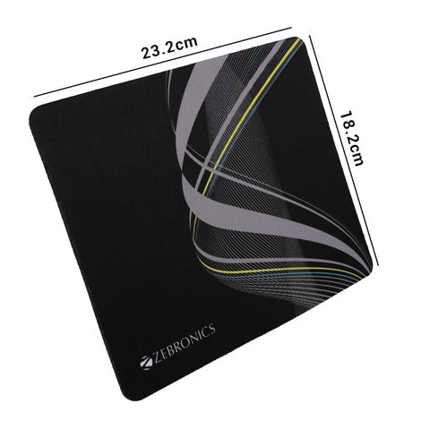 Zebronics MSP-X1 Mouse Pad, for Speed and Precision Operation, Smooth Cloth Surface, Roll and Go, Optimised for All Mouse Sensors, Anti Slip Rubber Base, Surface of 232 x 182 mm - Black