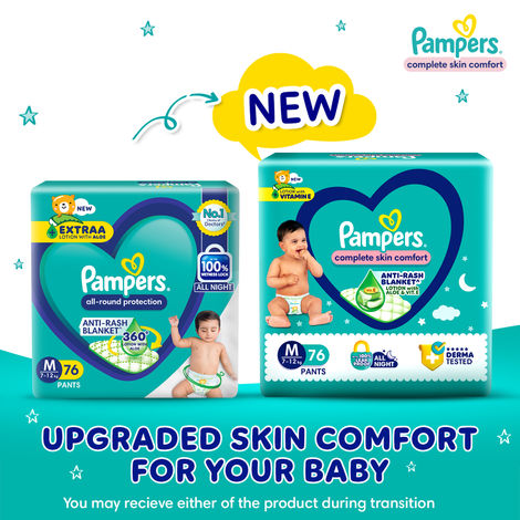 Pampers All Round Protection Baby Diapers | Pant Style | M | 76 pcs