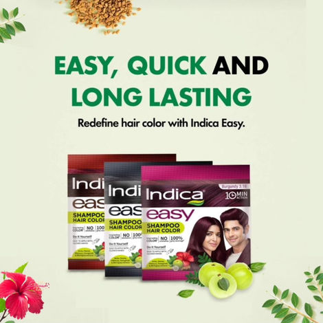 Indica Easy Do-It-Yourself Dark Brown Hair Color with 5 Herbal Extracts and 100% Ammonia Free Long Lasting Formula