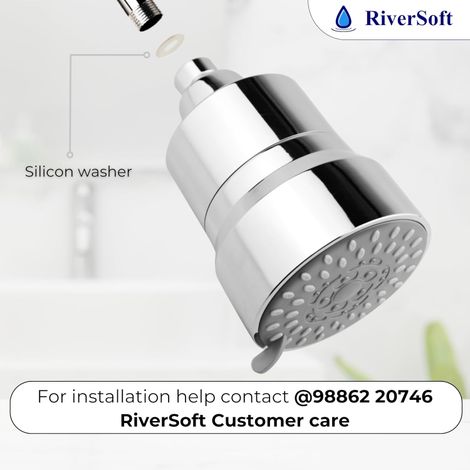 Riversoft Diva-05 Shower Filter For Hard Water With 15 Stages | 5 Mode Spray Setting (Chrome)