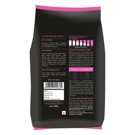 Let's Bite Active Kitten Dry Cat Food (Buy 1 Get 1 Free)