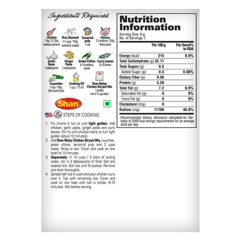 Shan Malay Chicken Biryani Masala