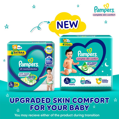 Pampers All Round Protection Baby Diapers | Pant Style | L | 36 pcs