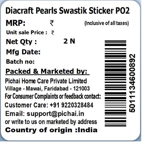Pearls Swastik Sticker | Diacraft