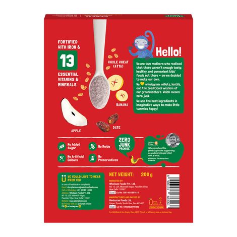 Slurrp Farm cereal - Wheat Apple and Date with Milk | No Added Sugar | No Powder