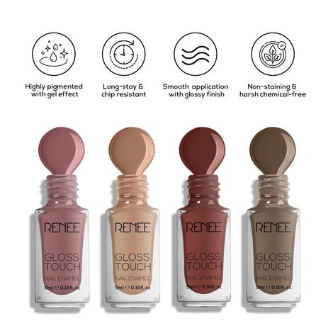 Renee Gloss Touch N02 Everyday Nudes - Set Of 4 Nail Enamels