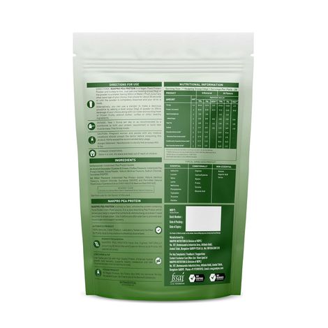 Nakpro 100% Pea Protein Isolate Chocolate - 26G Protein 4.9G Bcaa