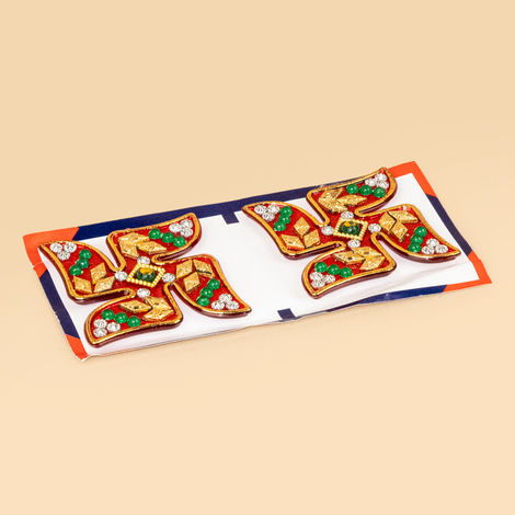 Pearls Swastik Sticker | Diacraft