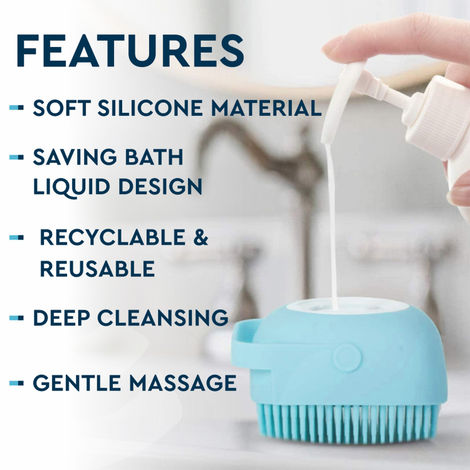 Gubb Silicone Bristle Bath Brush With Grip Handle | Silicone | Multicolor
