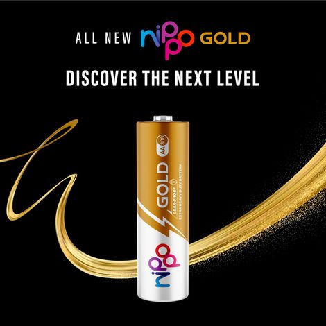 Nippo Gold Carbon Zinc AA Batteries | Pack of 4