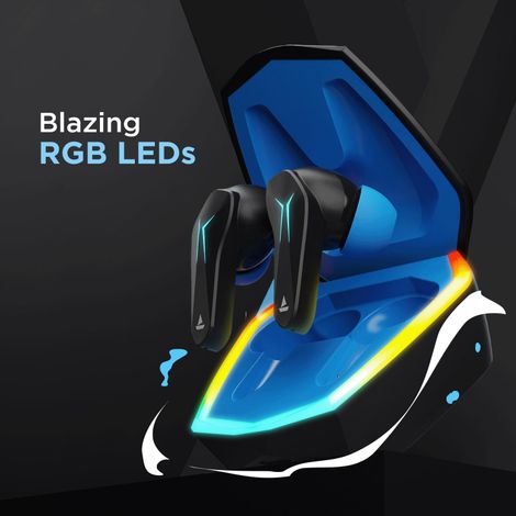 boAt Immortal 121 TWS Earbuds for Gaming w/ 40H Playtime, BEAST Mode & RGB LEDs (Black Sabre)