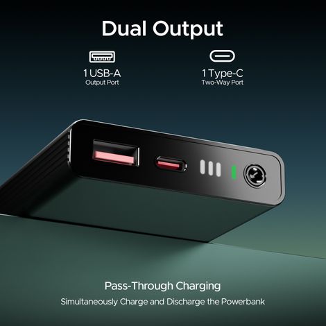 boAt 10000 mAh Pocket Size Power Bank w/ 2-Way 22.5W Fast Charging - PB300 Pro (Carbon Black)