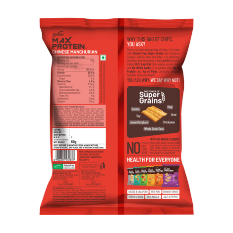 Ritebite Max Protein Chinese Manchurian 10G Multigrain Protein Chips, Healthy Snacks & Munchies