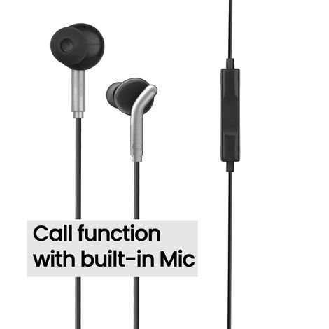 Zebronics Bro in Ear Wired Earphones with Mic, 3.5mm Audio Jack, 10mm Drivers, Phone/Tablet Compatible - Black