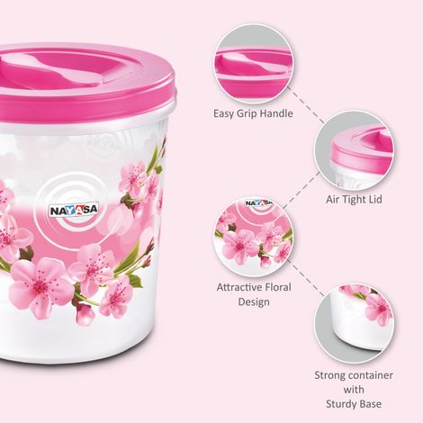 Nayasa Plastic Store-In Set (58,59,60) | 5.2 L, 7.2 L, 11.2 L | BPA Free, Stackable & Modular Multi Purpose Plastic Container | Assorted