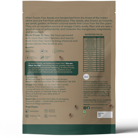 Khari Foods Premium Flax Seeds | Seeds for Eating | Source of Iron & Fibre