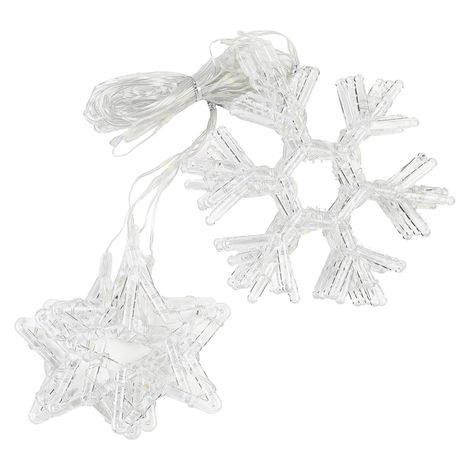 Lexton Decorative Curtain SMD LED Light | 5 Star & 5 Snowflake|8 Flickering Mode Pack-1 WarmWhite