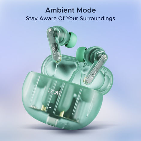 boAt Airdopes 191 ANC, 32dB ANC, Ambient Mode, 60HRS Battery, 4Mics ENx, in-Ear Detection, IWP Tech, Fast Charge, v5.3 Bluetooth Earbuds, TWS Ear Buds Wireless Earphones with mic (Pellucid Green)