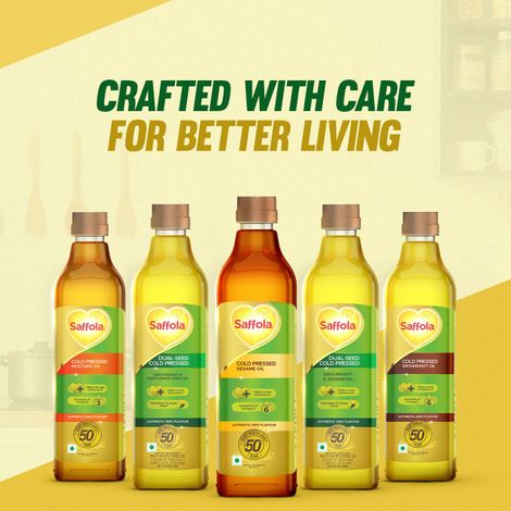 Saffola Sesame (Til-Gingelly) Cold Pressed Oil | 100% Cold Pressed Sesame Seed Oil | Helps Lower Cholesterol