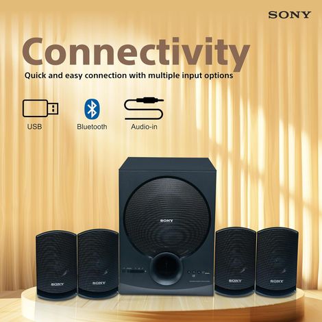 Sony New SA-D40M2 4.1ch Home Theatre Speaker with 100W Power Output and Powerful Subwoofer - Black