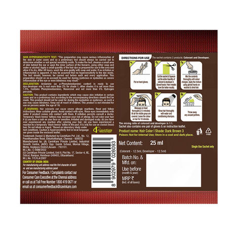 Indica Easy Do-It-Yourself Dark Brown Hair Color with 5 Herbal Extracts and 100% Ammonia Free Long Lasting Formula