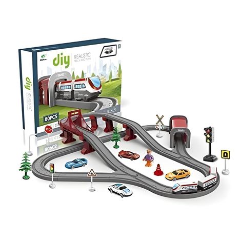 Toyshine Diy 80Pcs Rc Electric Train Set With Track | For Kids of Age 3 and Above