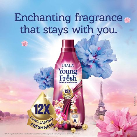 Ujala Young & Fresh Aura Fabric Conditioner with French Perfume for Lasting Freshness