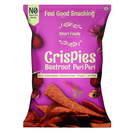 Khari Foods Peri Peri Beetroot Crispies Chips - No Palm Oil Combo 