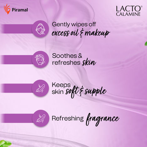 Lacto Calamine Oil Control Wipes With Neem Vitamin B3 | 30 Pulls Per Pacl