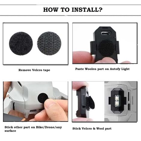 Autofy Universal Warning Led Rechargeable For Bikes Cars Cycles Drones Helmet 7 Colors - Pack Of 3