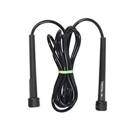 Vector X Lightweight Jump Rope | Adjustable With Plastic Handles | Tangle-Free Black