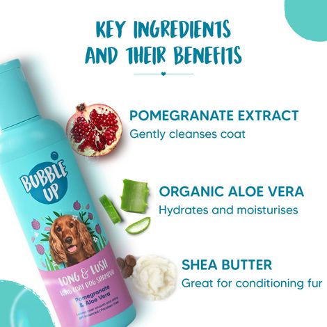 HUFT Bubble Up Long Coat Dog Shampoo - Pomegranate & Aloe Vera