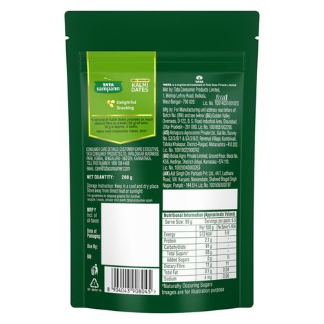 Tata Sampann Premium Kalmi Dates Rich In Fibre Naturally Sweet Naturally Low-Fat Food