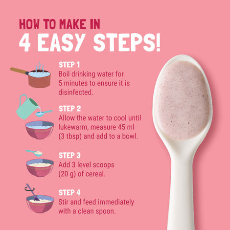 Slurrp Farm Ragi Rice Strawberry Instant Healthy Cereal | Mildly Sweetened With Date Powder