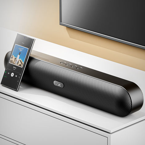 boAt Aavante Bar 480 BT Soundbar w/ 2.0 Channel Audio, 7H Playback(Classic Black)