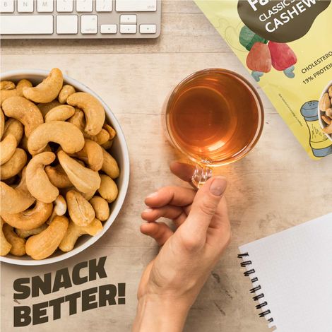 Farmley Classic Salted and Roasted Cashews | Kaju Snacks