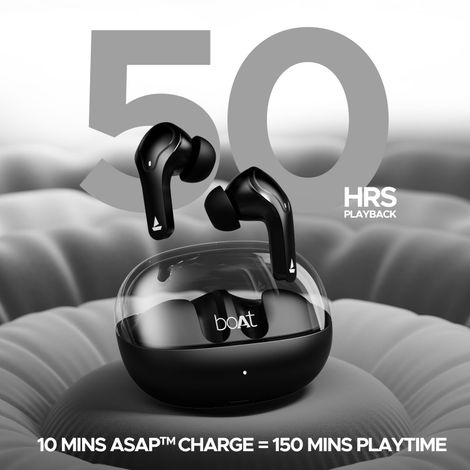 boAt Airdopes 311 Pro TWS Earbuds w/ 50H Playtime, ENx Tech, BEAST Mode & ASAP Charge (Active Black)